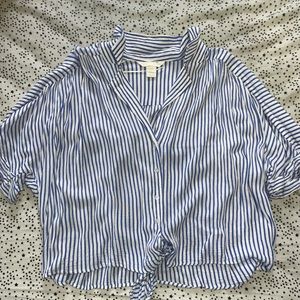 H&M Stripped Cropped Blouse